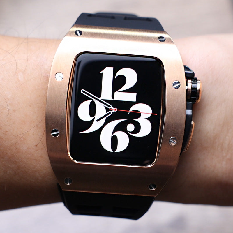 Race Collection SS Apple Watch Band (Rose Gold on Black)